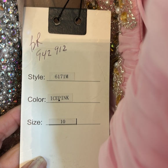 NWT Mac Duggal Pink Embellished Ruched Mermaid Strapless Gown Black Tie Pageant - Picture 4 of 6